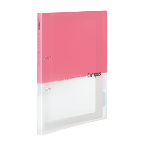 Kokuyo Campus Ringbuch mit 2 Ringen, A4, 2 Löcher, bis zu 100 Blatt, Rosa, Japan Import (RU-PP158P) von KOKUYO