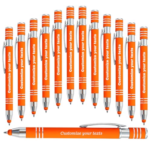 KOLOWKO Personalisierte 2 in 1 Stylus-Stift, bis zu 1000 Bulk benutzerdefinierte Stifte, um Ihren Namen, Text, Nachricht 2 in 1 Kugelschreiber für Business, Graduierung, Jubiläum zu schreiben von KOLOWKO