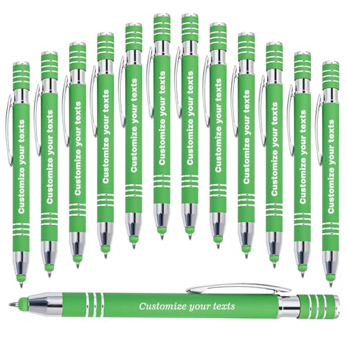 KOLOWKO Personalisierte 2 in 1 Stylus-Stift, bis zu 1000 Bulk benutzerdefinierte Stifte, um Ihren Namen, Text, Nachricht 2 in 1 Kugelschreiber für Business, Graduierung, Jubiläum zu schreiben von KOLOWKO