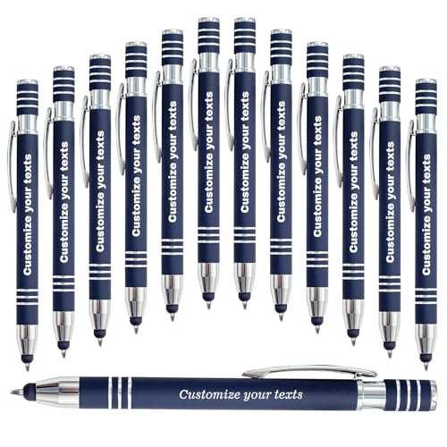 KOLOWKO Personalisierte 2 in 1 Stylus-Stift, bis zu 1000 Bulk benutzerdefinierte Stifte, um Ihren Namen, Text, Nachricht 2 in 1 Kugelschreiber für Business, Graduierung, Jubiläum zu schreiben von KOLOWKO