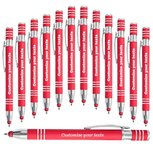 KOLOWKO Personalisierte 2 in 1 Stylus-Stift, bis zu 1000 Bulk benutzerdefinierte Stifte, um Ihren Namen, Text, Nachricht 2 in 1 Kugelschreiber für Business, Graduierung, Jubiläum zu schreiben von KOLOWKO