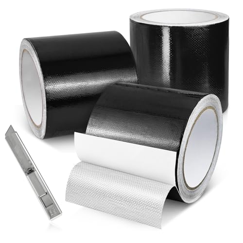 3pcs Panzertape Schwarz, 100mm x 10 m Gaffa Tape, Kleber für lkw Plane Schutz Flicken für Abdeckplane & Sonnenschirm, Bootsplane, Zeltunterlage Planen, Reparaturband, Markisen Reparatur Klebeband von KOMABLEN