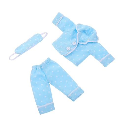 1 Satz Puppenkleidung Panda basteln lässiger Pyjama Desktop-Panda Schlafanzug Puppen BJD Kleidung Nachtwäsche für Babypuppen Puppen-Nachtwäsche-DIY-Kit Polyester Sky-Blue KOMBIUDA von KOMBIUDA