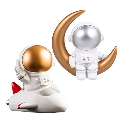 2St Astronauten-Ornamente thematisiert Figuren Kuchendeckel im Weltraum geburtstagsdeko hochzeitsdeko Desserttischverzierung Kuchenverzierungen aus Harz KOMBIUDA von KOMBIUDA