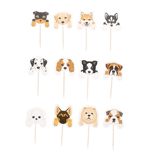 36 Stk Hund Kucheneinsatz Cupcake-topper Für Die Babyparty Cupcake-topper Mit Hundemotiven Cupcake Topper Zum Geburtstag Hund Kuchen Haustier-cupcake- Papier KOMBIUDA von KOMBIUDA