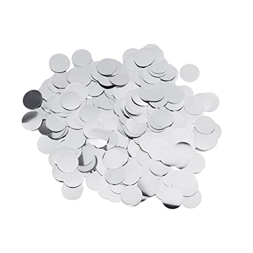 KOMBIUDA 40 g silbernes rundes Pailletten-Konfetti aus Aluminiumfolie Streuung für Party-Tischdekorationen Feier-Vorräte von KOMBIUDA