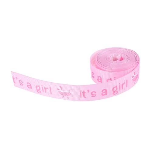 KOMBIUDA 1 Rolle Babypartyband Haarbänder Für Frauen Bauernband Handgefertigte Bänder Dekoratives Wickelband Band Für Blumenstrauß Seilband Geschenkband Band Für Babyparty Rosa Polyester von KOMBIUDA