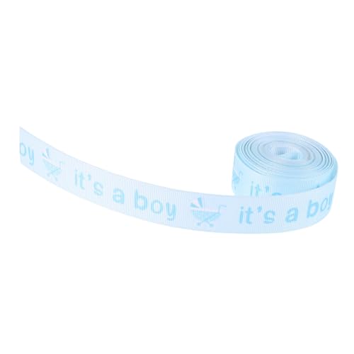 KOMBIUDA 1 Rolle Babypartyband geburtstagsdeko jungen Festival-Handwerksband Alles zum Geburtstag Ribbon Bastelband dekoratives Wickelband Band für Babyparty Polyester Sky-blue von KOMBIUDA