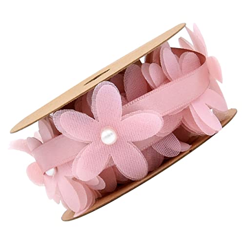 KOMBIUDA 1 Rolle Blumenband hochzeit spitzenbänder Hochzeitsband elastisches Band beliebtes Band Retro-Dekor ribbon schienbeinschoner tape pendant Geschenkbänder Geschenkband aus Stoff Rosa von KOMBIUDA