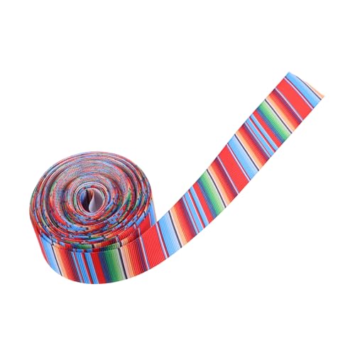 KOMBIUDA 1 Rolle Mexikanisches Band Nähzubehör Party Regenbogen Mexikanisches Geschenkpapier Heimwerken Bänder Basteldekorationen Bunt Bögen Mexikanischer Stoff Für Nähen Fiesta Polyester von KOMBIUDA