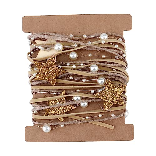 KOMBIUDA 1 Rolle Schleife seidenband ribbon weihnachts assecoires bandfeile weihnachtsbaumschmuckband Urlaubs Party Geschenkstreifen DIY band dekoration 40% Holz und 40% Kunststoff Golden von KOMBIUDA