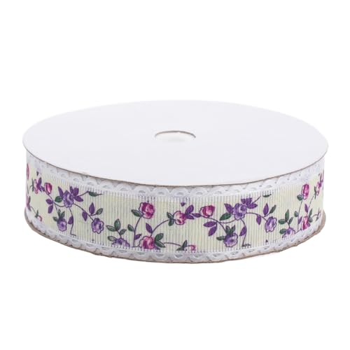 KOMBIUDA 1 Rolle Spitzenband Spitzenband Für Kuchen Verpackungsband Geschenkband Spitzenbesatzband Für Blumensträuße Band Für Blumenstrauß Niedliches Band Lila Polyester von KOMBIUDA