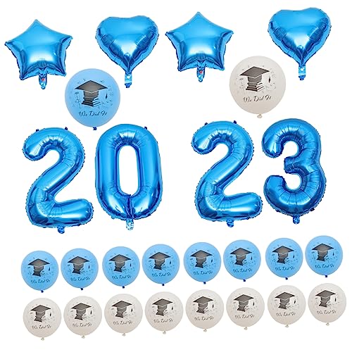 KOMBIUDA 1 Satz 2023 Abschlussballons Neonballons Ballonbogenständer Helium party ballons partyballons grad glückwunschparty liefert herzlichen glückwunsch grad party girlande Emulsion Blue von KOMBIUDA