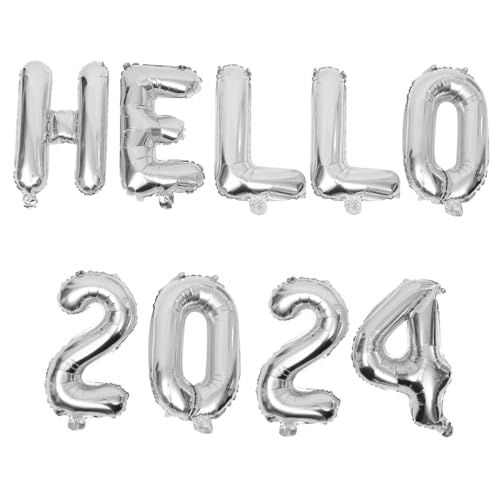 KOMBIUDA 1 Satz 2024 Partyballons celebrations feierstahl new year decoration party accessoires Girlande Tischdekoration aus Ballons Partydekoration Ballon für das neue Jahr Aluminiumfolie von KOMBIUDA