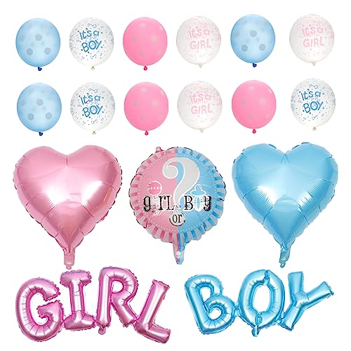 KOMBIUDA 1 Satz Ballon Zum Aufdecken Des Geschlechts Dekorationen Blaues Dekor Einladungen Film Gender-reveal-dekor Ballonbuchstaben Für Jungen Oder Mädchen Blaue Herzballons Aluminiumfolie von KOMBIUDA