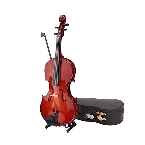 KOMBIUDA 1 Satz Mini-Geige Miniatur-Musikinstrument Violine Handwerk Desktop-geigenmodell Musikinstrumentenmodell Tischdekoration Geigenmodell Spielzeug Simulation Geige Geigenfiguren Holz von KOMBIUDA