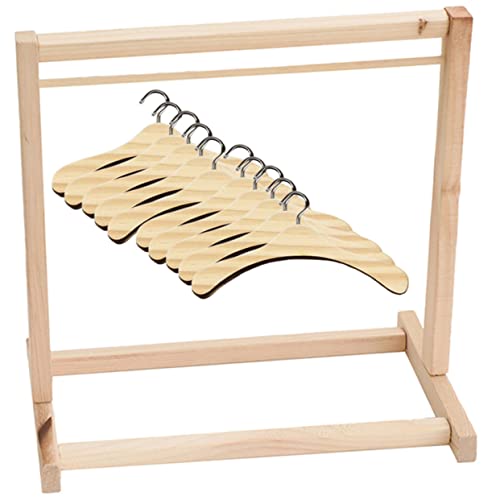 KOMBIUDA 1 Satz Puppe Aus Holz Aufhänger Mädchen-Outfit Kostüme Für Mädchen Kinder-mädchen-Kleidung Mini-Spielzeug Spielzeug Für Mädchen Miniatur Kleiderständer Kinderkleidung Metall von KOMBIUDA