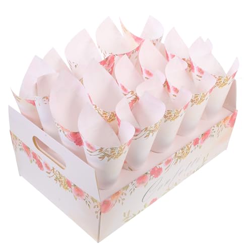 KOMBIUDA 1 Set Hochzeits Blütenblatt Blumen Papierkegel Süßigkeiten Papierkegel Weiße Konfetti Rosenblüten Hochzeits Blumenkegel Pop Offene Blumenstrauß Konfetti von KOMBIUDA