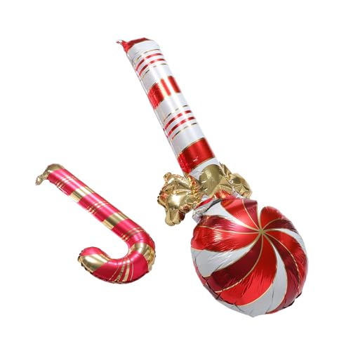 KOMBIUDA 1 Set Weihnachts Süßigkeitsballons Süßigkeiten Dekor Ballon Weihnachtsspielzeug Süßigkeiten Sticks Weihnachtsballons Aluminiumfolienballon Weihnachten Aufblasbare von KOMBIUDA