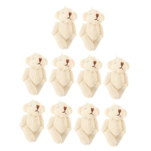 KOMBIUDA 10 Stück Perlensamtpuppe Kleine Bärenpuppe Basteldekor Kleidung Bärenzubehör DIY Kleidungsornament Plüschbär Puppe DIY Bastelbedarf Kleidungsornament Pp Baumwolle Beige von KOMBIUDA