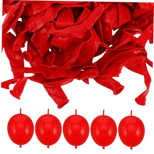 KOMBIUDA Große Latexballons mit Schweif 100 Stück rote Happy Birthday-Ballons für die Dekoration von Hochzeitsfeiern von KOMBIUDA