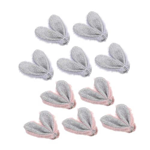 KOMBIUDA 10Pcs Bunny Ohr Stirnband Kleidungsstück Machen Hasenohren Key Ring Schlüsselkette Grad Tür Banner Brownie Container Candy Kaninchenbeutelzubehör Charms DIY Hair Band Machen von KOMBIUDA