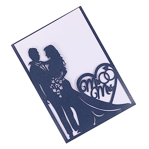 KOMBIUDA 10St Grußkarte jubiläumskarte anniversary card einladungskarten wedding decor grusskarte Papier romantische hochzeitseinladungen Einladungen aushöhlen hohle Hochzeitseinladung Blue von KOMBIUDA