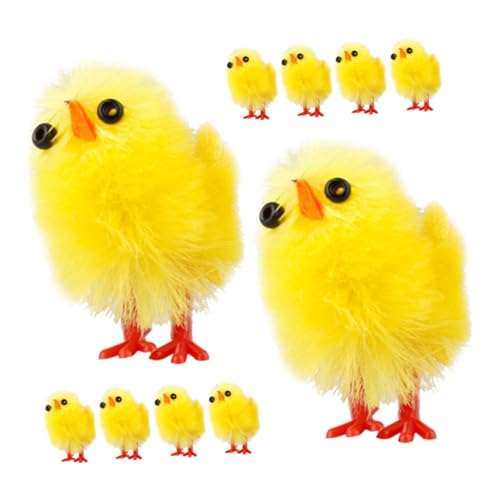 KOMBIUDA 10St Osterküken ostern mitgebsel easter Mini Huhn ostertischdeko frühjahrsdekoration plüschtiere kleine Küken für Ostern Küken Osterdeko ostern huhn stofftier Beflockung Yellow von KOMBIUDA