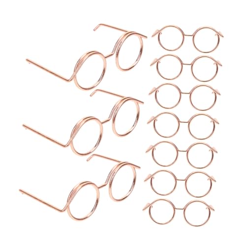 KOMBIUDA 10St Puppenzubehör Kinder Puppen Kinder ferngläser gläser für Kinder Puppenmodell Spielzeugaccessoires Brille zum Anziehen der Puppe Miniatur-Brillen-Requisiten Puppenbrille Metall von KOMBIUDA