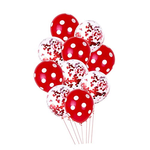 KOMBIUDA 10st Festlicher Ballon Punktballon Klare Luftballons Partyballon Partyzubehör Sichere Und Langlebige Ballons Hochzeitsballons Leuchtender Ballon Wand Makramee Schöner Ballon Rot von KOMBIUDA