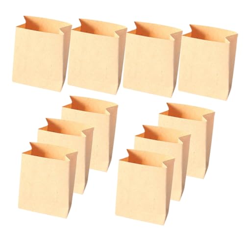 KOMBIUDA Miniatur- -kit-zubehör 10 Stück Kraftpapier-Mini- -backbeutel für Papiertüten von KOMBIUDA