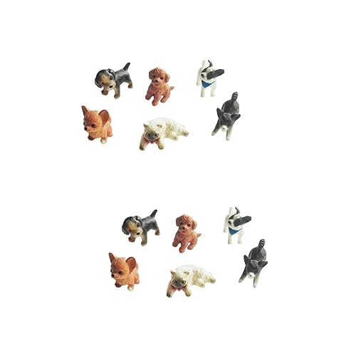 KOMBIUDA 12 Stk Tierfiguren Modell Katze-hund-miniaturen Realistische Tierfigur Kleines Katzenhundespielzeug Mikrolandschaftsfiguren Katze Hund Miniaturtiere Mini-katze-hund-statue von KOMBIUDA