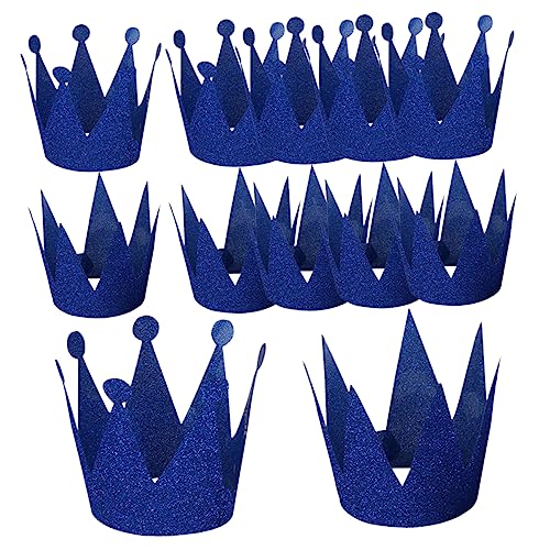 KOMBIUDA 12St Kronenhut igelkostümkinder geburtstagskrone dvd the crown diadem Dekorationen Kindergeburtstag Partyhut -Dusche-Foto-Requisite Kleinkind-Kronen- Papier Blue von KOMBIUDA