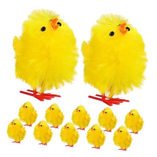 KOMBIUDA Osterküken-Ornamente 12 Stück Mini-hühnerdekor Küken Tischfiguren-Set Küken-Dekorationen Für Osterhasen von KOMBIUDA