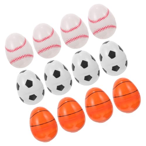 KOMBIUDA 12St Osterei plastikenten easter aufnäher fussball geldgeschenke ostern osterngeschenk toy Füller golden Stuffer Fußballeier Füllstoffe Bonbonhalter in Eiform Osterdeko von KOMBIUDA