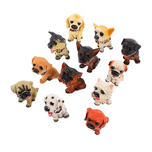 KOMBIUDA 12st Künstlicher Hund Spielzeuge Hundefiguren Spielset Desktop-ornament Hundefiguren Spielzeug Figuren in Welpenform Hundeschmuck Welpenfiguren Spielset Harz von KOMBIUDA