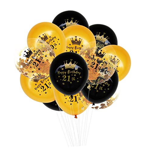 KOMBIUDA 15St Geburtstag Luftballons leichte Luftballons Dekoration zum 21-jährigen Jubiläum konfettiballone wand polsterung zahlen luftballon Latexballons Dekorative Luftballons Emulsion von KOMBIUDA