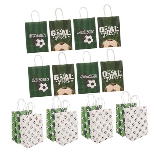 KOMBIUDA 16St Geschenktüte mit Fußballmotiv Hartmetall Essen Lunchboxen flüssig Feier Etikett Pop gesteckt Papier Geschenktaschen Aufbewahrungsbeutel aus Papier Sport-Goodie-Bags von KOMBIUDA