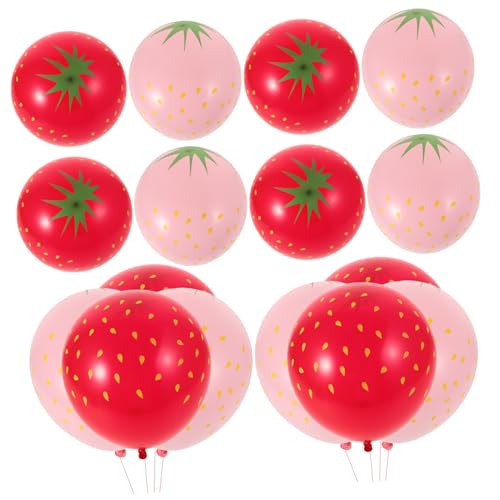 KOMBIUDA 18 Stück Erdbeerballons Ballon Charme Für Den Schulabschluss Quaste Obstballons Ballons Kleine Auspuffballons Home Ballons Kleine Kuchendekoration Emulsion von KOMBIUDA