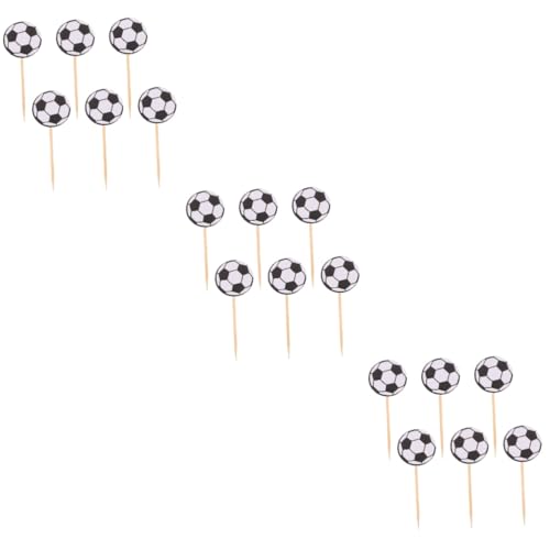 KOMBIUDA 180 Stk Fußball-kucheneinsatz Sport-cupcake-topper Dekorationen Für Fußballtorten Partygeschenke Motto-party-kuchen-picks Fußball-cupcake-topper Party-cupcake-dekoration Papier von KOMBIUDA