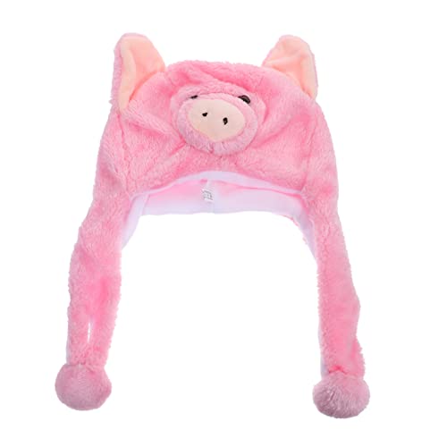 KOMBIUDA 1Stk Kuscheltier Hut kinderkleider kinderkleidung faschingkostüme tierkostüme Maskiert Outfits Kuscheltiere Hut Hase Kappe Plüschmütze Neuheit Partyhut Plüsch und pp Baumwolle Rosa von KOMBIUDA