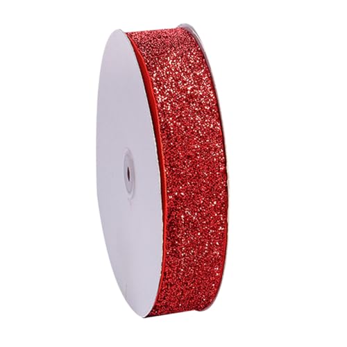 KOMBIUDA 1Stk dekoratives Band geschenkband hochzeitsdekoration wedding decor geschenkeband geschenkpakete Hochzeitsband Glitzerband Band für die Hochzeit Schleife mehrfarbiges Band rot von KOMBIUDA