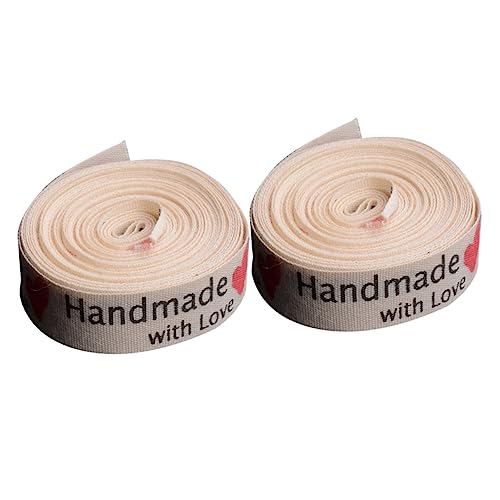 KOMBIUDA 2 Rollen Geschenkbänder Nähband Hochzeitsband Zierband Kräuselband Geschenkband Hochzeitsbänder Kuchenband Baumwollband Verpackungsband Schleife von KOMBIUDA