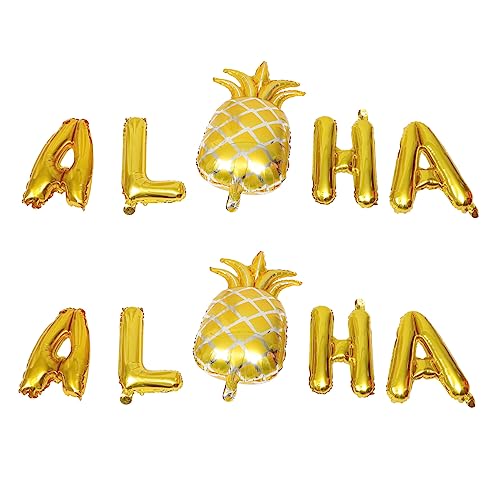 KOMBIUDA 2 Sätze Ballon Golddekor Dekorationen für Poolpartys sommerparty dekoration Schwimmbad Ananas mottoparty hawaii luftbalondeko Partyzubehör hawaiianische Partyartikel Aluminiumfolie von KOMBIUDA