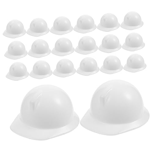 KOMBIUDA 20 Stk Spielzeughelm Miniatur Mini-puppen-hut Mini-puppenhelme Puppenhüte Schutzhelme Für Minipuppen Mini-zylinder Spielzeugwerkzeuge Mini- -schutzhelm Weiß Abs von KOMBIUDA