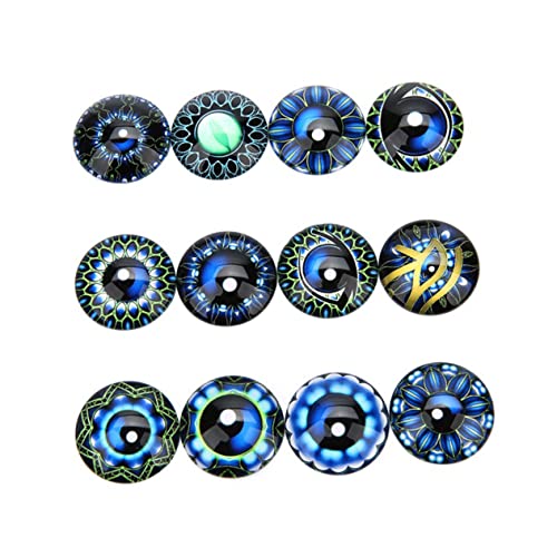 KOMBIUDA 20 Stück DIY Schmuckmaterial Patches Edelsteine Glasaufkleber Runder Glas Cabochon von KOMBIUDA