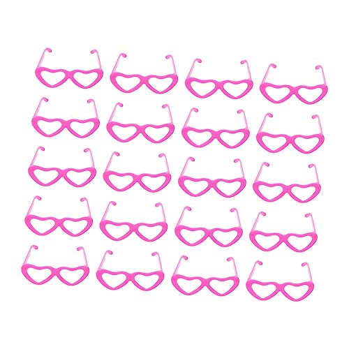 KOMBIUDA 20 Stück Puppenbrille Babypuppenmöbel Puppenzubehör Puppen doll Accessories Puppen-Mini- zum Anziehen Puppe verkleiden Sich Brillen Plastik Rosa von KOMBIUDA