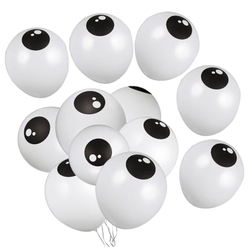 KOMBIUDA 200st Halloween-augapfel-latexballons Pastellfarbene Luftballons Grad Ballons Neonballons Halloween-geburtstagsballons Matte Luftballons Ballonständer Creme Ballons Emulsion Weiß von KOMBIUDA