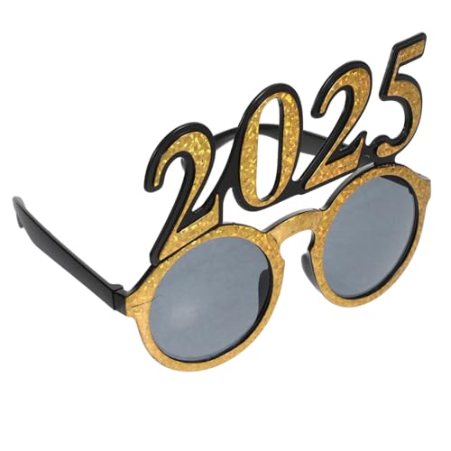 KOMBIUDA 2025 Partyzubehör brille party dekoration party zubehör Neue Jahr Dekoration retro Junggesellinnenabschied co Gläser Partydekorationen für das neue Jahr Neujahrsvorräte Stk Golden von KOMBIUDA