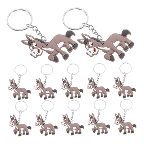 KOMBIUDA 20St Esel Schlüsselanhänger Tier Schlüsselanhänger Tierfigur Schlüsselanhänger Cartoon-Schlüsselanhänger Schlüsselanhänger mit hängendem Charme Cartoon-Anhänger zum Aufhängen PVC von KOMBIUDA